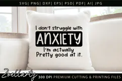 Funny Mental Health SVG Sarcastic Anxiety T-shirt Mug Design Product Image 3