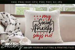 Funny Mental Health SVG Sarcastic Anxiety T-shirt Mug Design Product Image 3