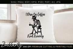 Funny Mental Health SVG Coffee &amp; Anxiety Sarcastic T-shirt Product Image 7