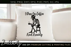 Funny Mental Health SVG Coffee & Anxiety Sarcastic T-shirt Product Image 7