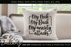 Funny Mental Health SVG Sarcastic Anxiety T-shirt Mug Design Product Image 5
