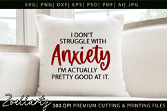 Funny Mental Health SVG Sarcastic Anxiety T-shirt Mug Design Product Image 5