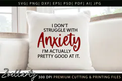 Funny Mental Health SVG Sarcastic Anxiety T-shirt Mug Design Product Image 5