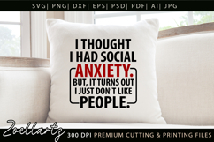Funny Mental Health SVG Sarcastic Anxiety T-shirt Mug Design Product Image 3