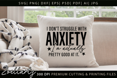 Funny Mental Health SVG Sarcastic Anxiety T-shirt Mug Design Product Image 3