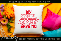 Funny Mental Health SVG Sarcastic Anxiety T-shirt Mug Design Product Image 4