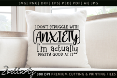 Funny Mental Health SVG Sarcastic Anxiety T-shirt Mug Design Product Image 2