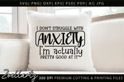 Funny Mental Health SVG Sarcastic Anxiety T-shirt Mug Design Product Image 2