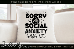 Funny Mental Health SVG Sarcastic Anxiety T-shirt Mug Design Product Image 5