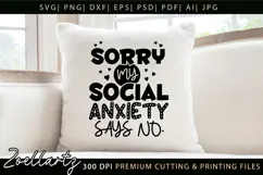 Funny Mental Health SVG Sarcastic Anxiety T-shirt Mug Design Product Image 5