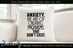 Funny Mental Health SVG Sarcastic Anxiety T-shirt Mug Design Product Image 2