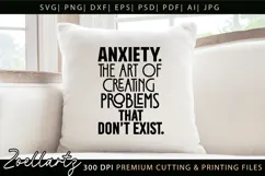 Funny Mental Health SVG Sarcastic Anxiety T-shirt Mug Design Product Image 2