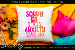 Sarcastic Mental Health SVG Funny Anxiety T-shirt Mug Design Product Image 7