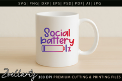 Funny Mental Health SVG Sarcastic Anxiety T-shirt Mug Design Product Image 4