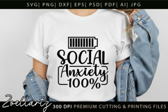 Social Anxiety Funny Quote SVG Sarcastic Mental Health SVG Product Image 2
