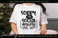 Sarcastic Mental Health SVG Funny Anxiety T-shirt Mug Design Product Image 1