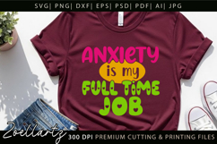 Funny Mental Health SVG Sarcastic Anxiety T-shirt Mug Design Product Image 4