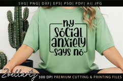 Sarcastic Mental Health SVG Funny Anxiety T-shirt Mug Design Product Image 3