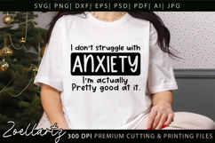 Funny Mental Health SVG Sarcastic Anxiety T-shirt Mug Design Product Image 1