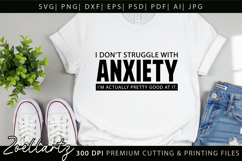 Funny Mental Health SVG Sarcastic Anxiety T-shirt Mug Design Product Image 2