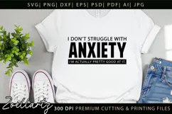 Funny Mental Health SVG Sarcastic Anxiety T-shirt Mug Design Product Image 2