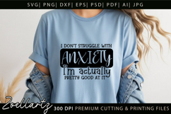 Funny Mental Health SVG Sarcastic Anxiety T-shirt Mug Design Product Image 3