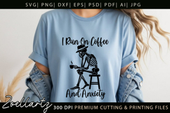 Funny Mental Health SVG Coffee &amp; Anxiety Sarcastic T-shirt Product Image 2