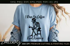 Funny Mental Health SVG Coffee & Anxiety Sarcastic T-shirt Product Image 2