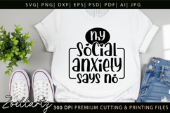 Funny Mental Health SVG Sarcastic Anxiety T-shirt Mug Design Product Image 2