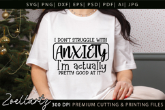 Funny Mental Health SVG Sarcastic Anxiety T-shirt Mug Design Product Image 1