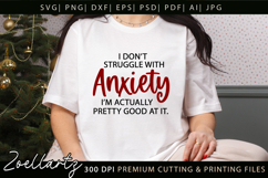 Funny Mental Health SVG Sarcastic Anxiety T-shirt Mug Design Product Image 2