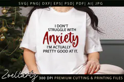 Funny Mental Health SVG Sarcastic Anxiety T-shirt Mug Design Product Image 2