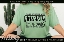 Funny Mental Health SVG Sarcastic Anxiety T-shirt Mug Design Product Image 3