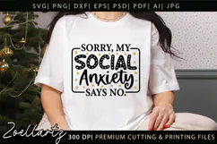 Funny Mental Health SVG Sarcastic Anxiety T-shirt Mug Design Product Image 5