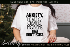 Funny Mental Health SVG Sarcastic Anxiety T-shirt Mug Design Product Image 1
