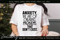 Funny Mental Health SVG Sarcastic Anxiety T-shirt Mug Design Product Image 1