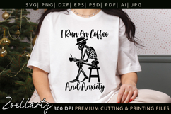 Funny Mental Health SVG Coffee &amp; Anxiety Sarcastic T-shirt Product Image 1