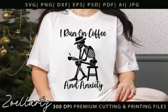 Funny Mental Health SVG Coffee & Anxiety Sarcastic T-shirt Product Image 1