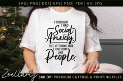 Funny Mental Health SVG Sarcastic Anxiety T-shirt Mug Design Product Image 1