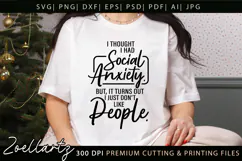 Funny Mental Health SVG Sarcastic Anxiety T-shirt Mug Design Product Image 1
