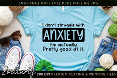 Funny Mental Health SVG Sarcastic Anxiety T-shirt Mug Design Product Image 4
