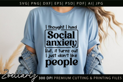 Funny Mental Health SVG Sarcastic Anxiety T-shirt Mug Design Product Image 5