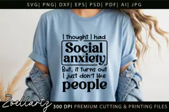 Funny Mental Health SVG Sarcastic Anxiety T-shirt Mug Design Product Image 5