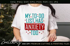 Funny Mental Health SVG Sarcastic Anxiety T-shirt Mug Design Product Image 1