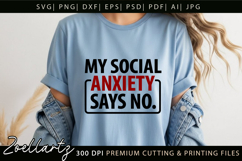 Funny Mental Health SVG Sarcastic Anxiety T-shirt Mug Design Product Image 5