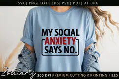Funny Mental Health SVG Sarcastic Anxiety T-shirt Mug Design Product Image 5