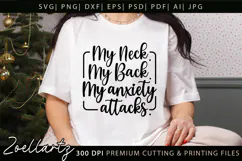 Funny Mental Health SVG Sarcastic Anxiety T-shirt Mug Design Product Image 1
