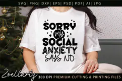 Funny Mental Health SVG Sarcastic Anxiety T-shirt Mug Design Product Image 1