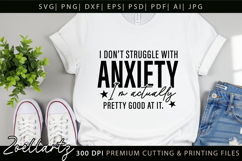 Funny Mental Health SVG Sarcastic Anxiety T-shirt Mug Design Product Image 2