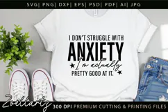 Funny Mental Health SVG Sarcastic Anxiety T-shirt Mug Design Product Image 2
